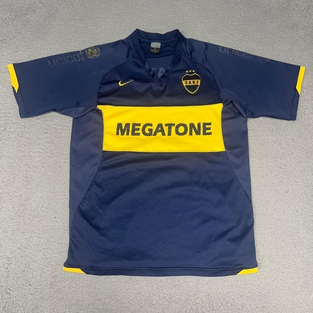 Nike Boca Juniors 2007–08 Home Jersey Youth Sz 1 Blue Megatone Sponsor Unicef